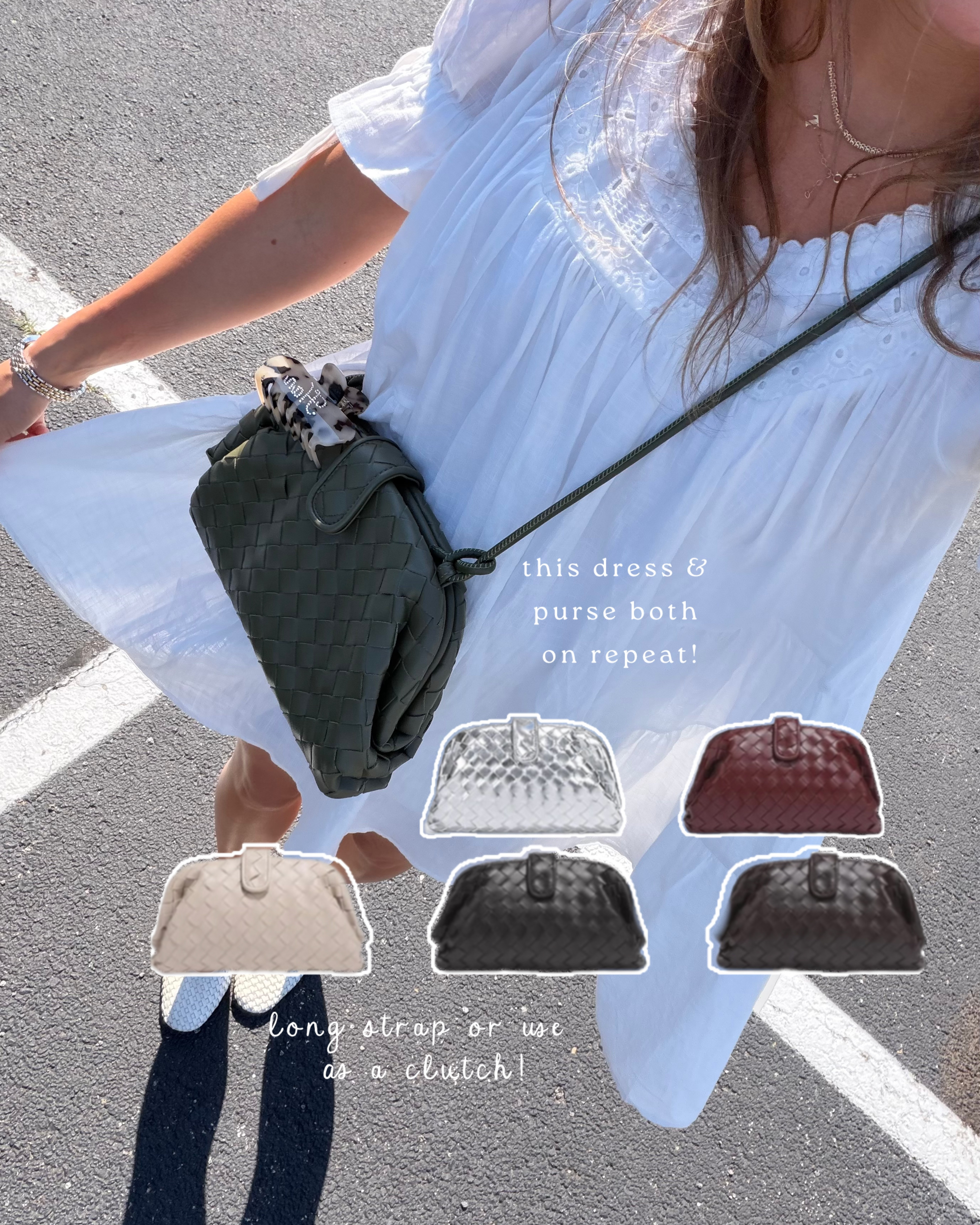 My favorite everyday bag! Perfect for a crossbody & clutch!
