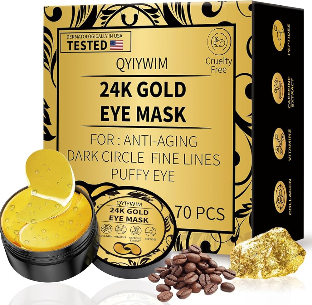 Under Eye Patches 70PCS, 24K Gold Eye Patches for Puffy Eyes Treatment, Under Eye Masks for Dark ... | Amazon (US)