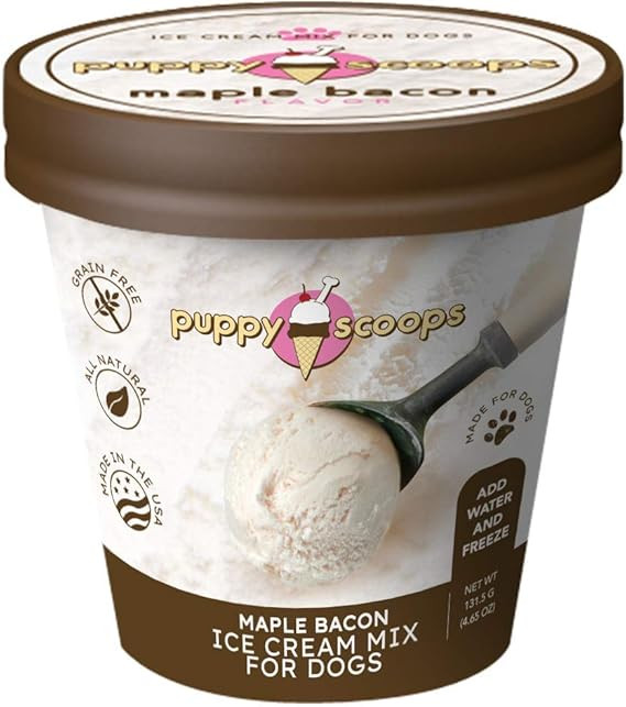 Puppy Scoops Ice Cream Mix for Dogs: Maple Bacon - Add Water and Freeze at Home! | Amazon (US)