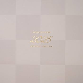 Fringe Studio 2025 Spiral Weekly Planner, Aug 2024 - Dec 2025, 17 Month, Paper Cover, "Muted Chec... | Amazon (US)