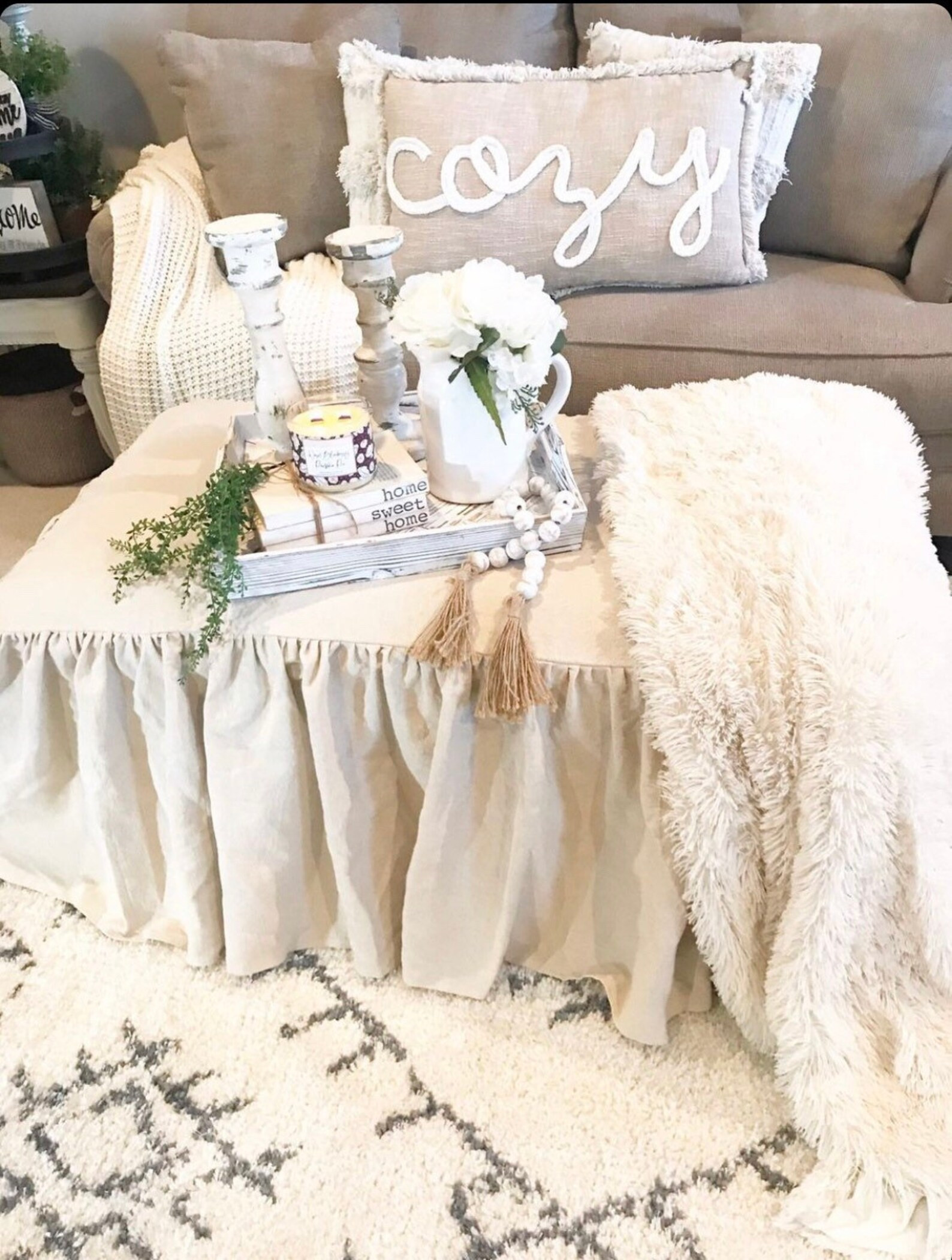 Slip Covercushion Custom Size Rectangleroundottomanchair | Etsy | Etsy (US)