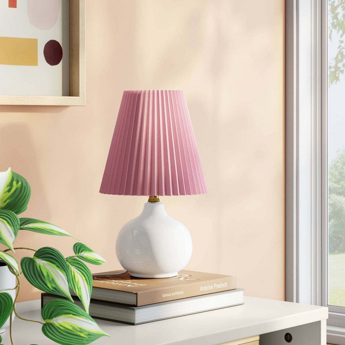Ceramic Table Lamp with Pleated Shade - Room Essentials™ | Target