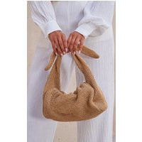Nude Straw Knott Grab Bag | PrettyLittleThing UK