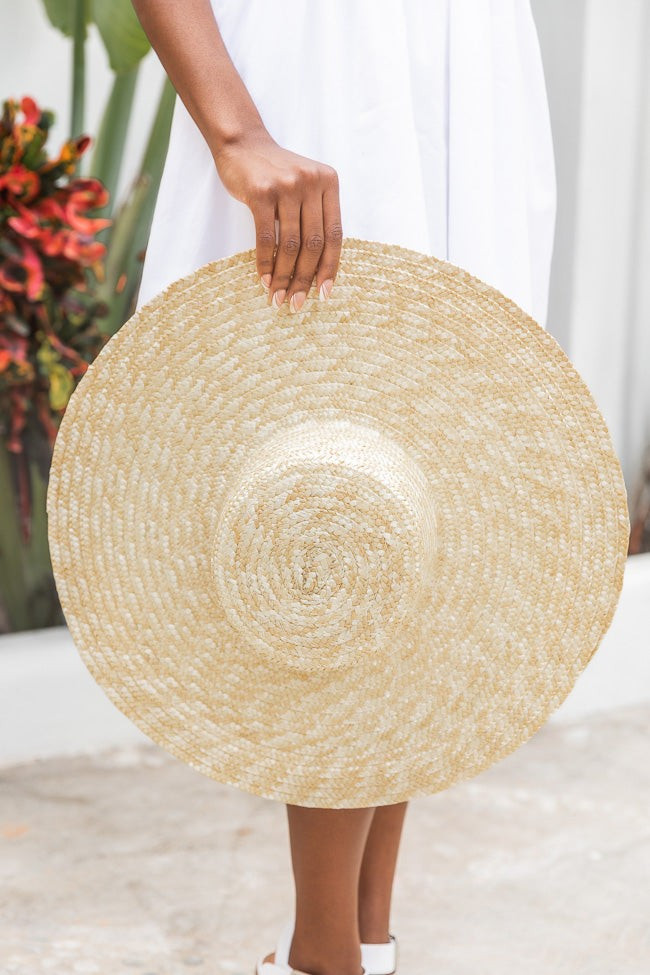 Gleaming Light Large Straw Hat | Pink Lily