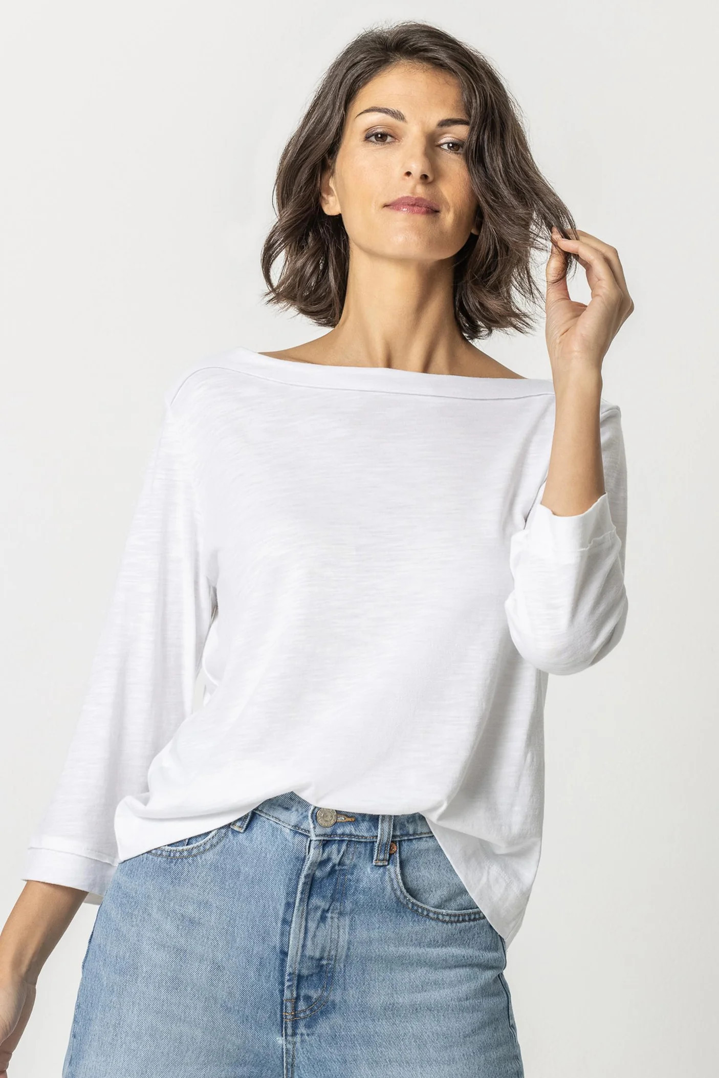 3/4 Sleeve Seamed Boatneck | Lilla P