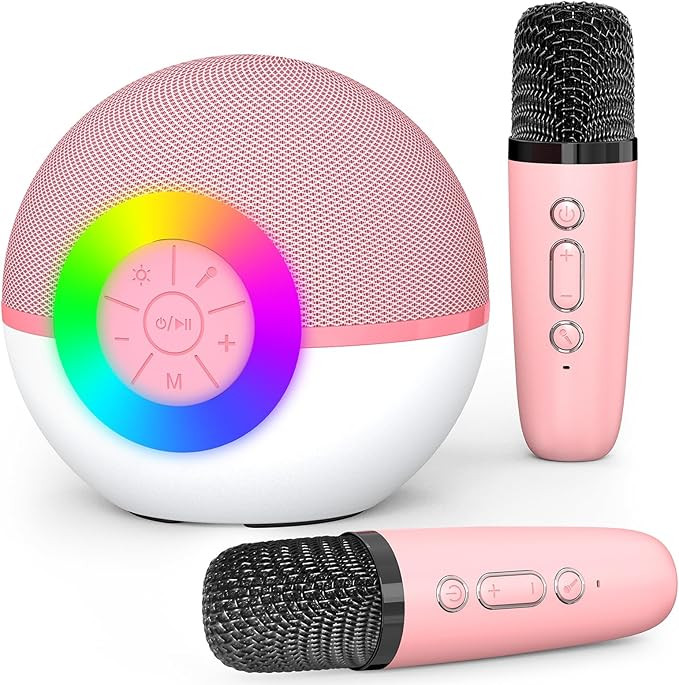 Mgaolo Mini Karaoke Machine for Kids Adults,Portable Bluetooth Speaker with 2 Wireless Microphone... | Amazon (US)