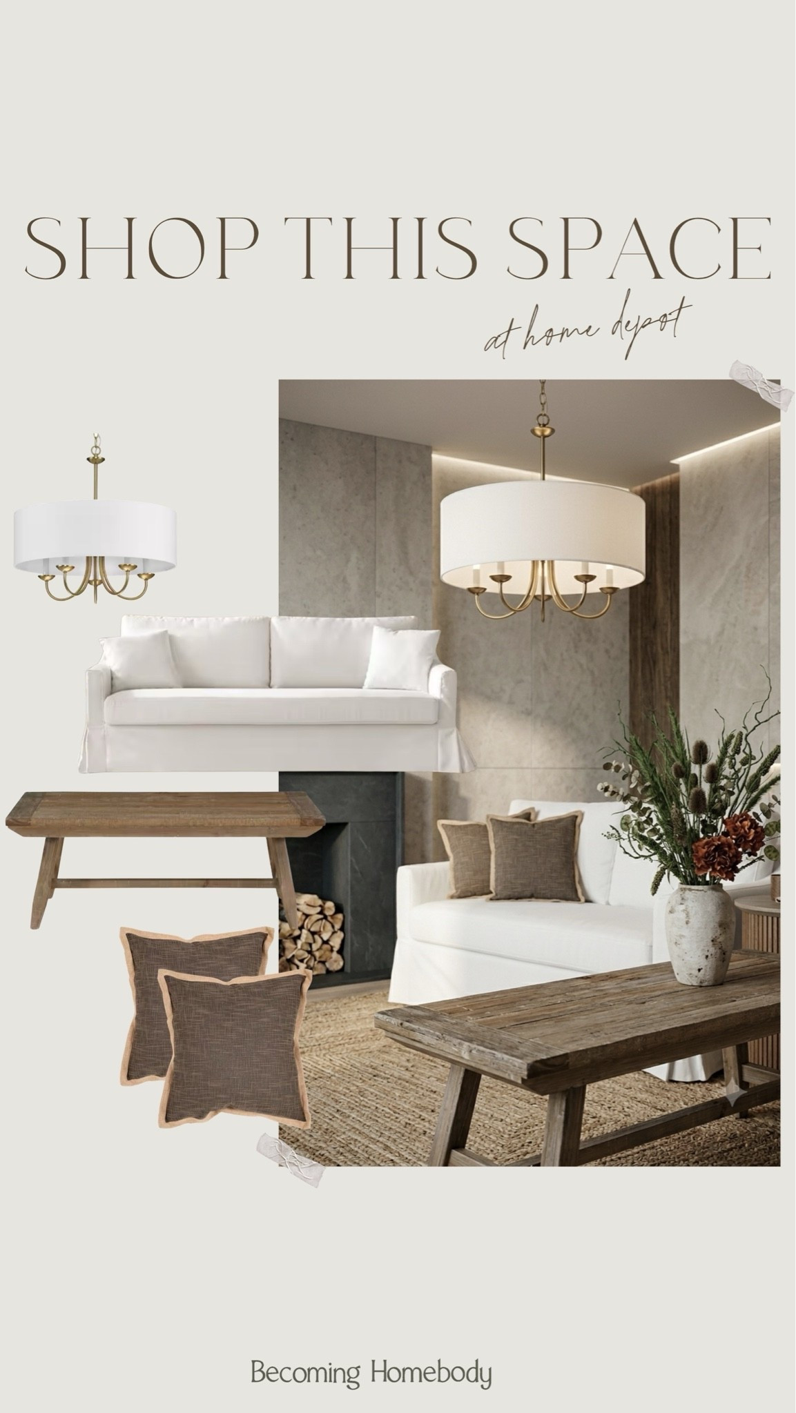 Shop this pretty neutral seating space at Home Depot! 🤎🙌🏻 I can’t believe how excellent their home inventory is online! So many excellent items for a neutral home. ☺️
