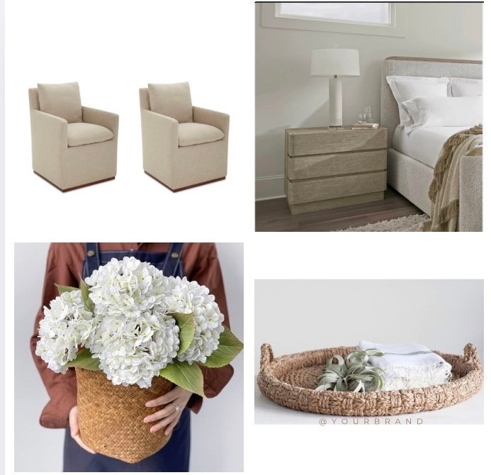 Scroll and shop 
#chairs #nightstand #peonies #rattan #flowers #white #home #decor #lamp