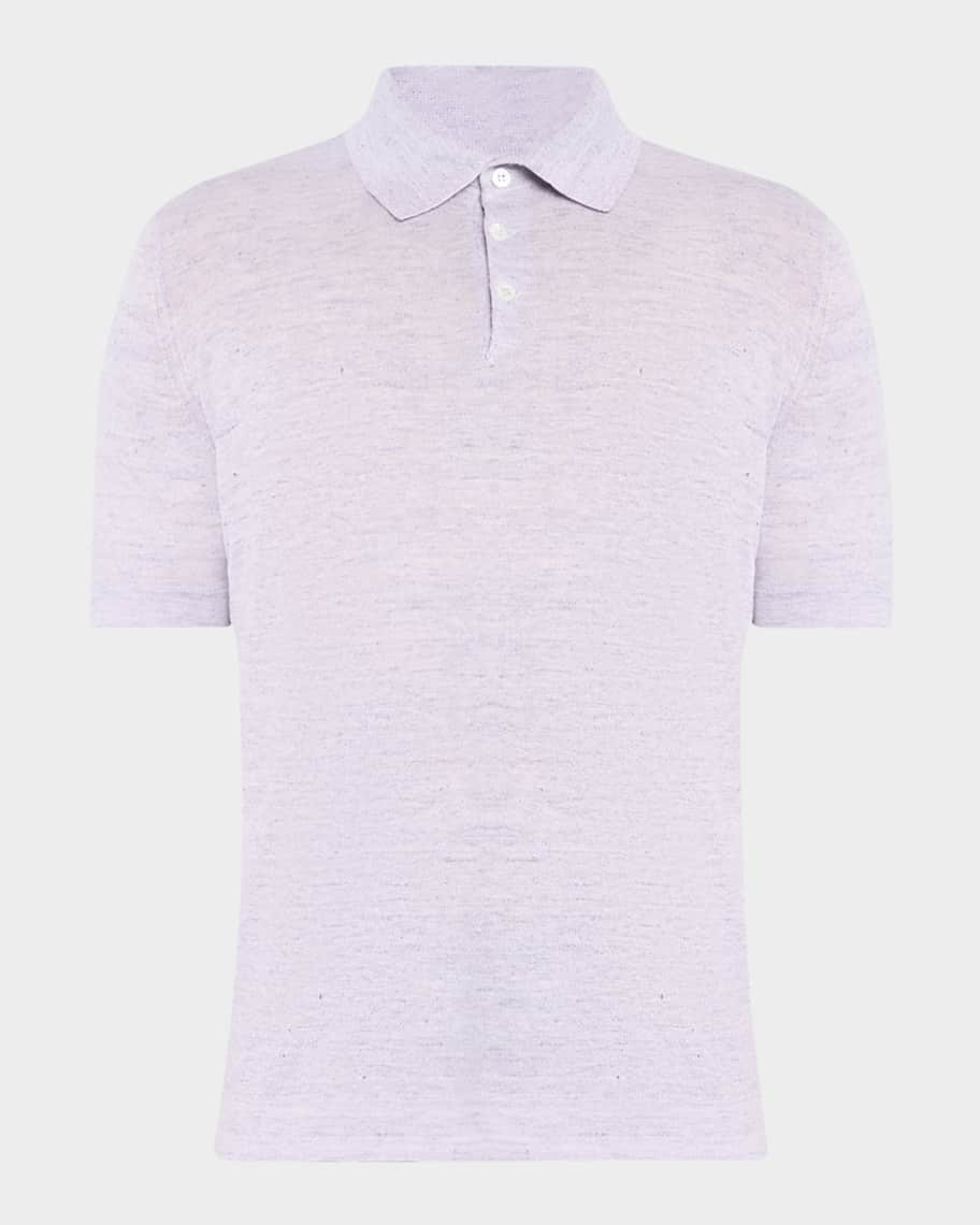 Brunello Cucinelli Men's Linen and Cotton Polo Shirt | Neiman Marcus