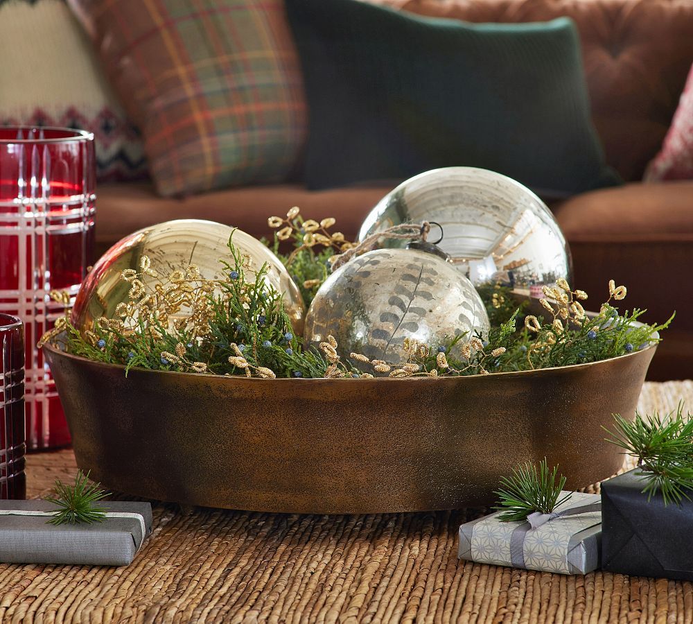 Antiqued Metal Decorative Bowl | Pottery Barn (US)