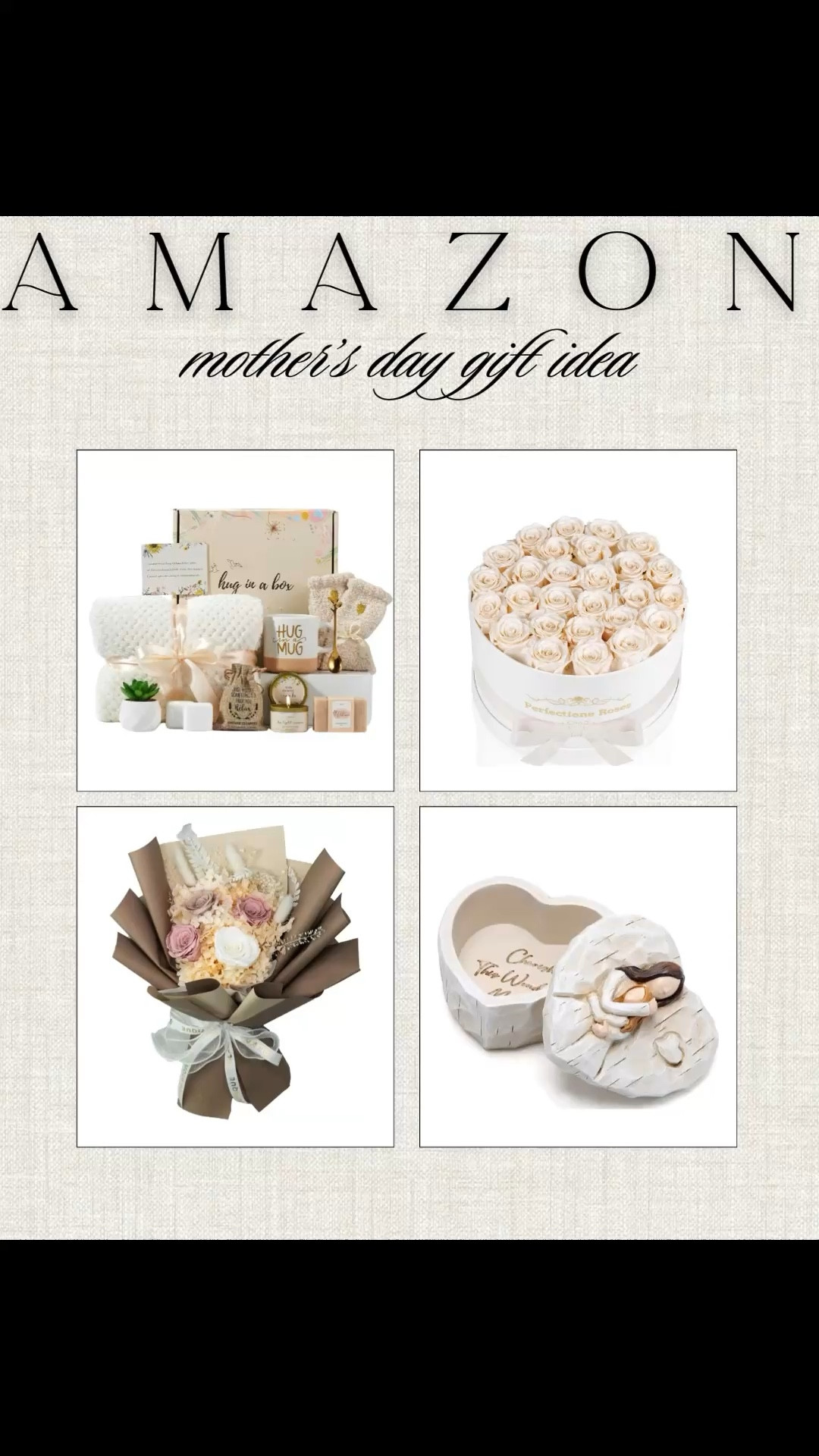 Thoughtful Mother’s Day gifts, all from Amazon! 🎁 These picks are perfect for pampering and celebrating mom: cozy spa sets, preserved roses, beautiful floral bouquets, and keepsake trinket boxes. 🌷 Swipe for more ideas to make her day extra special! 💕



#LTKvlog #LTKmomlife #LTKselfcare