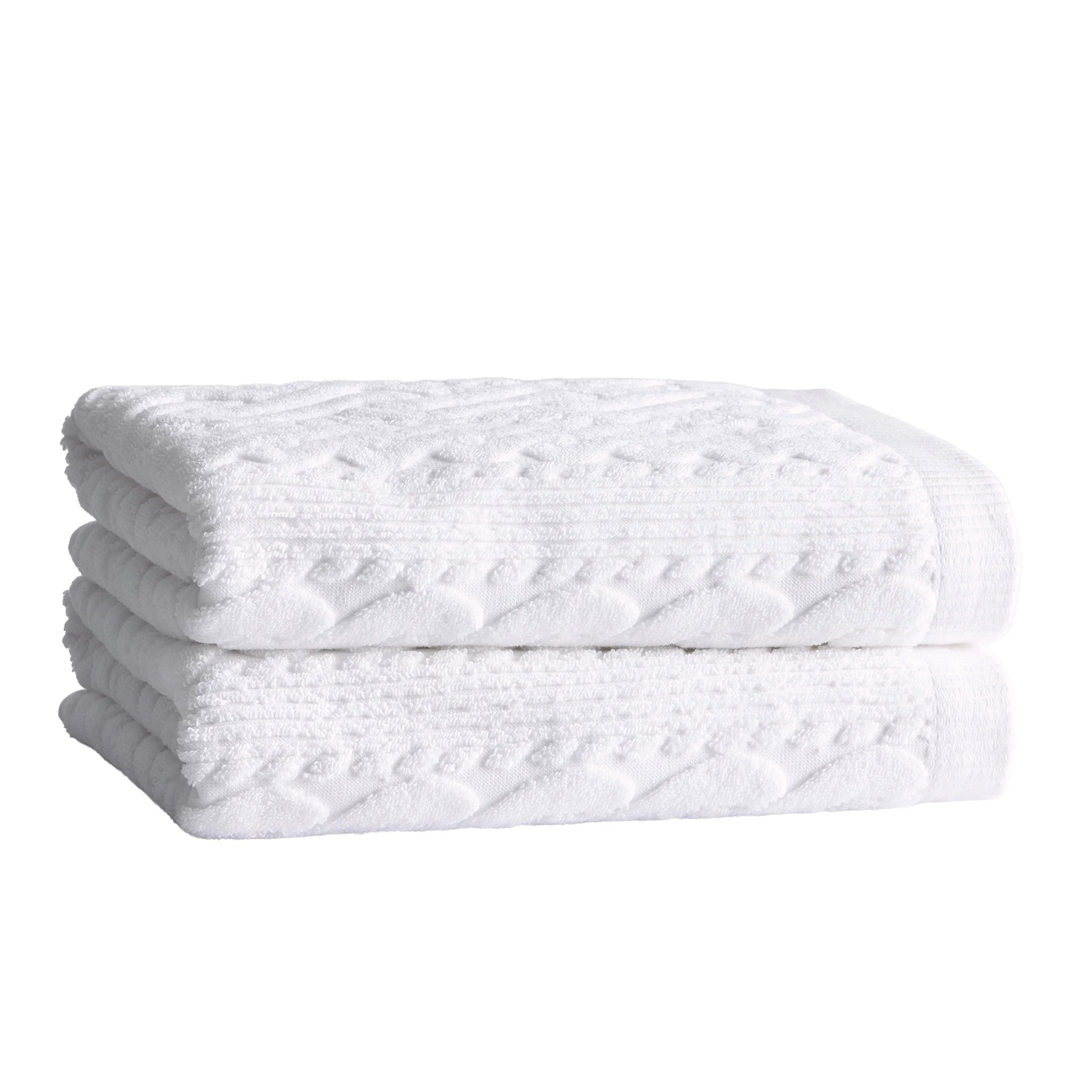 Better Homes & Gardens Signature Soft Holiday Decor 2PK Bath Towel, Cable Knit | Walmart (US)