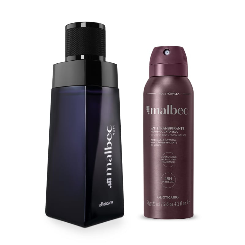 Combo Presente Dia dos Namorados Malbec Noir: Desodorante Colônia 100ml + Desodorante Antitransp... | oBoticario (BR)