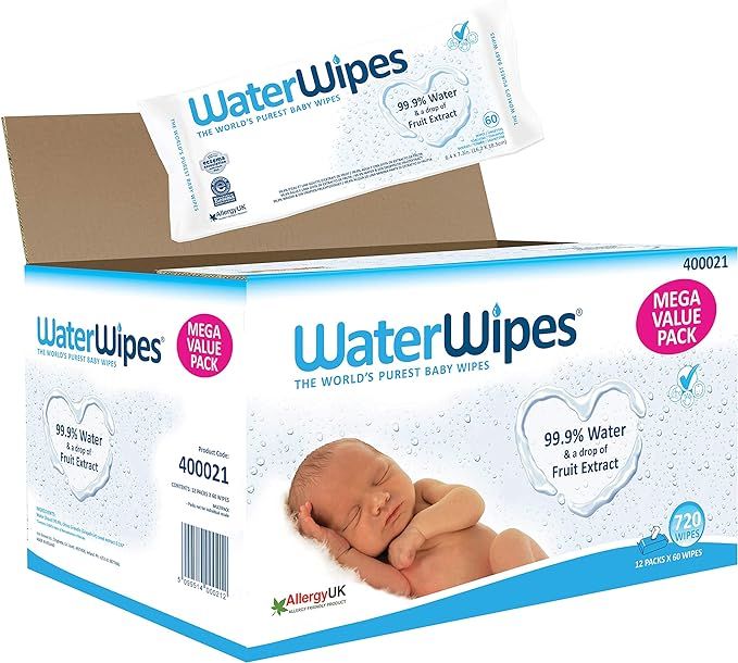 WaterWipes Super Value Box - Pack of 12, Total 720 Wipes | Amazon (US)