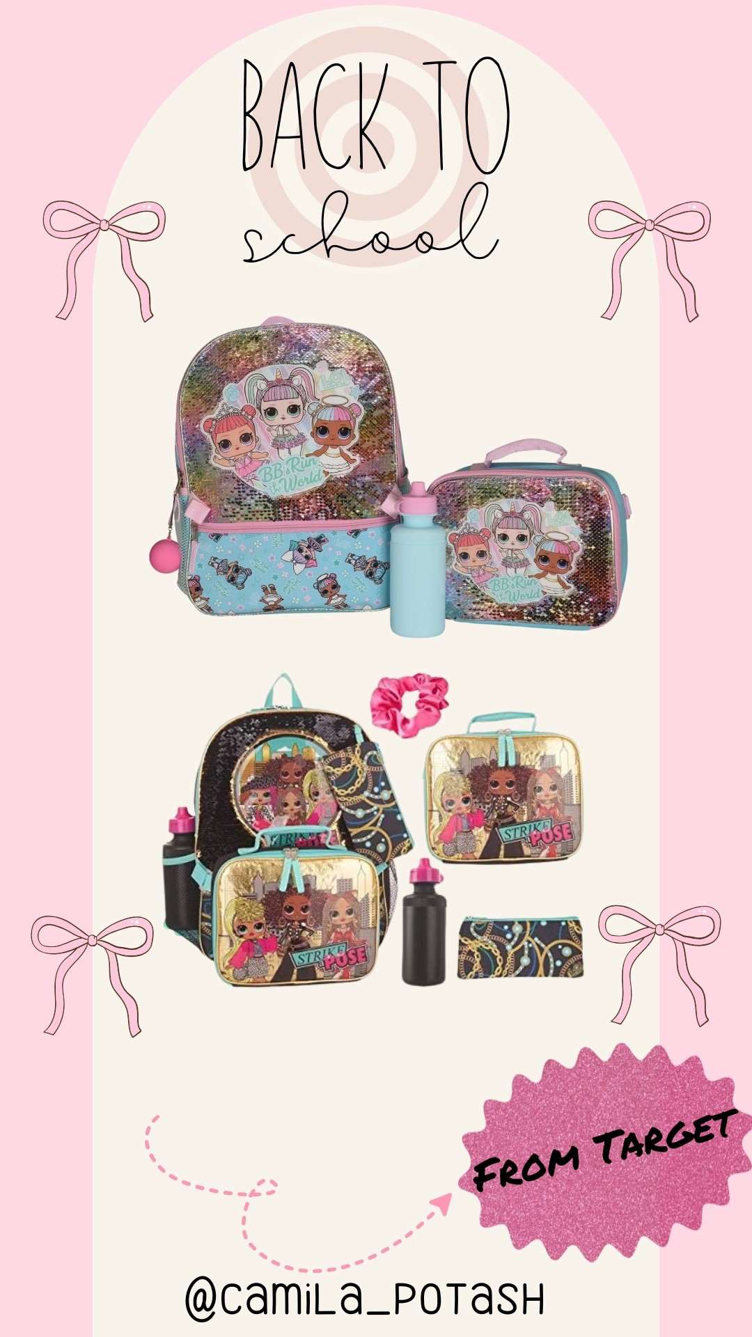 🎒✨ Get your little fashionista ready for Back to School in full glam with these adorable LOL Surprise Backpack Sets from Target! 💕

These sparkly, colorful LOL school supplies come with everything she needs to shine on her first day – from glittery backpacks and matching lunchboxes to scrunchies, pencil pouches, and water bottles. 👧🏼👧🏽👧🏾

Perfect for preschool, kindergarten, or elementary school girls who love style and sparkle! ✨ Each set features her favorite LOL dolls and comes with practical storage for snacks, books, and supplies.

💖 Two styles to choose from – rainbow sparkle or city-chic gold
🎀 Comes with coordinating accessories like scrunchies + bottles
🛍️ Available at Target and ready to ship!

Tap to shop your favorite LOL Surprise backpack set and get your mini ready to rule the school year in style! 💼✨

#BackToSchool #LOLSurpriseBackpack #TargetFinds #GirlsBackpacks #KindergartenBackpack #PreschoolStyle #LOLSurpriseDolls #TargetKidsStyle #TargetMomFinds #BackToSchoolStyle #SchoolSuppliesForGirls #LTKBackToSchool #LOLSurpriseAccessories #GirlsBackpackWithLunchbox #GlitterBackpack #TargetBackpacks #ShopLTK



	•	LOL Surprise backpack set
	•	Target LOL backpacks
	•	LOL Surprise school supplies
	•	Glitter backpack for girls
	•	Kindergarten LOL backpack
	•	LOL lunchbox and water bottle
	•	LOL school gear
	•	Preschool LOL backpack
	•	LOL Surprise accessories for girls
	•	Back to school Target finds
	•	Girls backpack set Target
	•	LOL dolls backpack and lunchbox 

#LTKKids #LTKItBag #LTKKids #LTKStyleTip