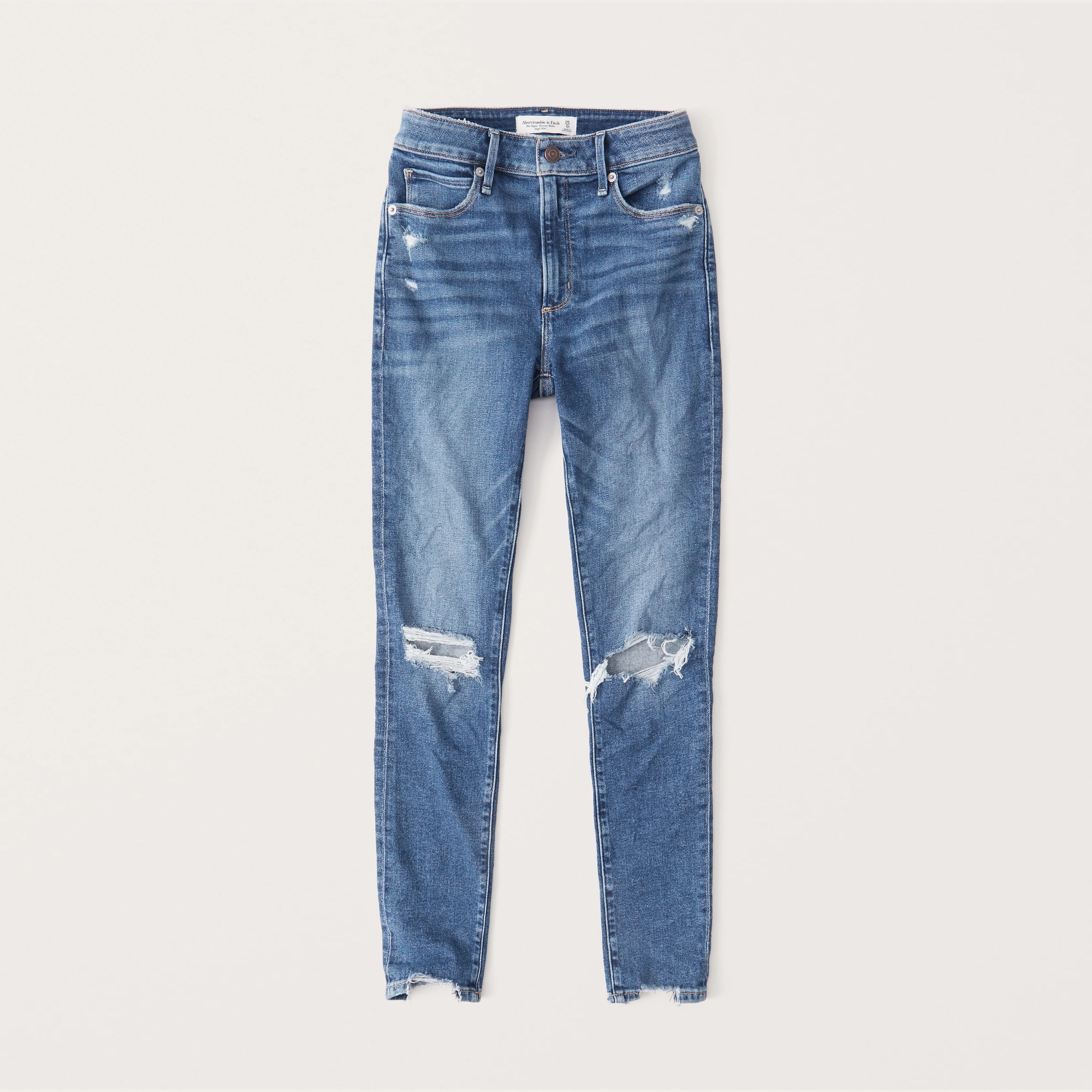 Comfortable Stretch Denim
			


  
						
							High Rise Super Skinny Ankle Jeans | Abercrombie & Fitch (US)