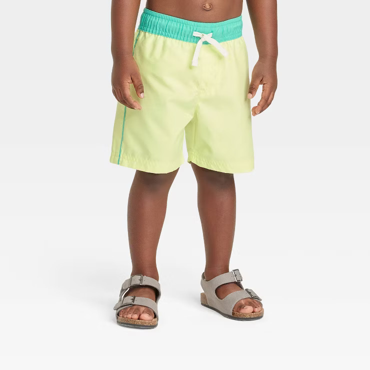 Toddler Boys' Solid Swim Shorts - Cat & Jack™ Green | Target