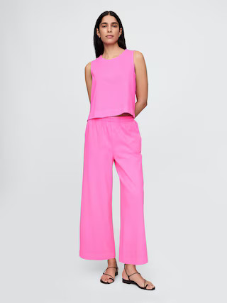 Organic Cotton Heavyweight Cropped Wide-Leg Pants | Gap (US)