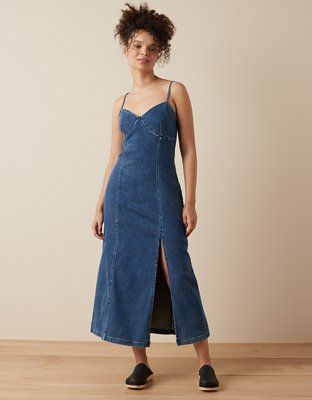 AE Denim Midi Dress | American Eagle Outfitters (US & CA)