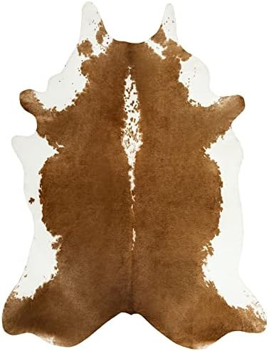 Keeko Brown Cowhide Rug, 2.3x3.6ft No Rolling Up Faux Cowhide Rug, Premium Suede Cow Print Rug wi... | Amazon (US)