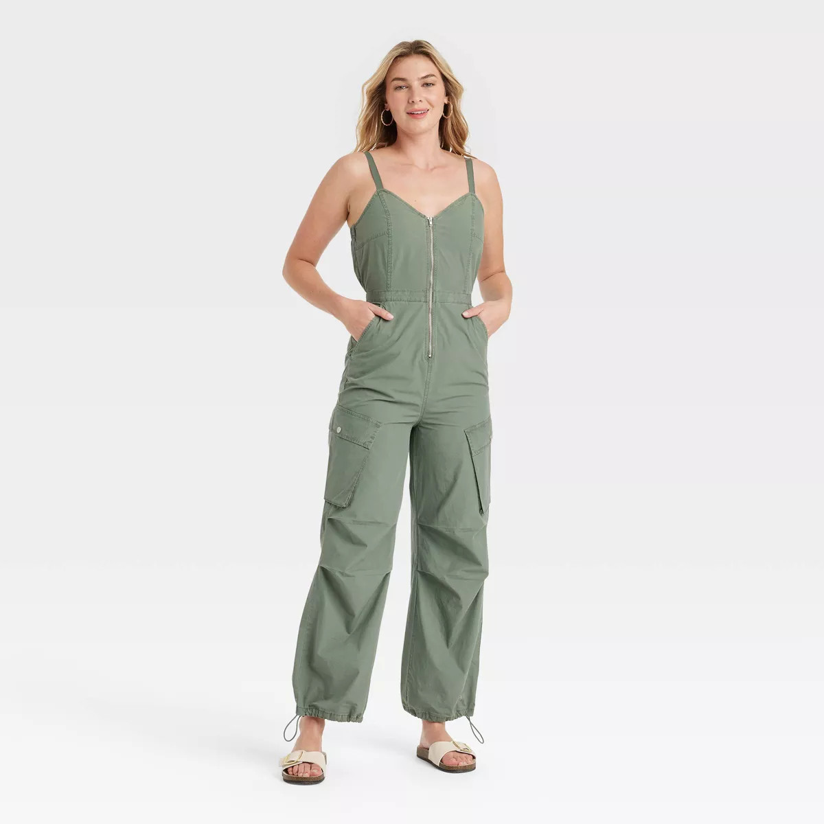 Women's Maxi Cargo Jumpsuit - Universal Thread™ Olive Green S | Target