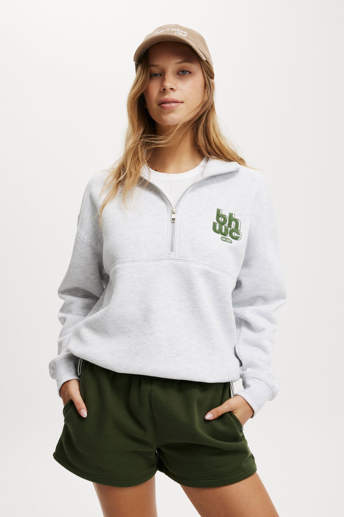 Plush Essential Graphic Half Zip Jumper | Cotton On (ANZ)