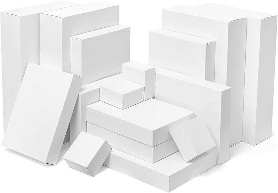 Mefleet 16 Pack Gift Boxes with Lids Assorted Sizes Small to Extra Large Different Size Shirt Box... | Amazon (US)