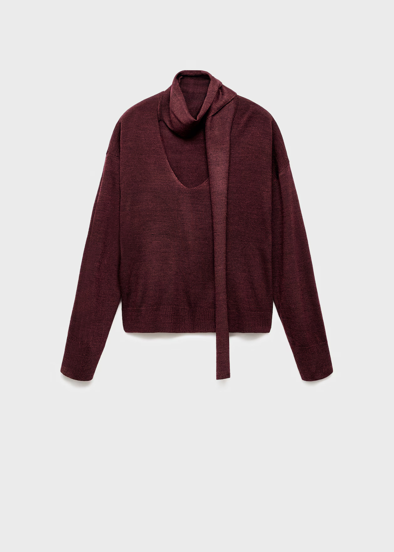 V-neck sweater with scarf | MANGO (UK)