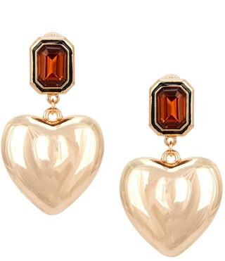 Anna  Ava Inset Stone Post Heart Statement Drop Earrings - Multi | Dillard's