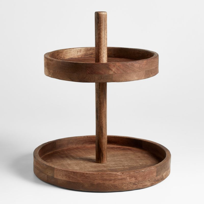 Calistoga 2-Tiered Wooden Server by Gaby Dalkin + Reviews | Crate & Barrel | Crate & Barrel