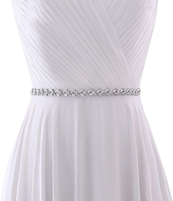 HONGMEI Crystal Bridal Belt Shiny Rhinestone Wedding Dress Sash for Bride Bridesmaids | Amazon (US)