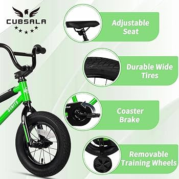 12 14 16 18 Inch Kids Bike BMX Style Bicycle with Training Wheels Coaster Brake for 2-10 Years Ol... | Amazon (US)