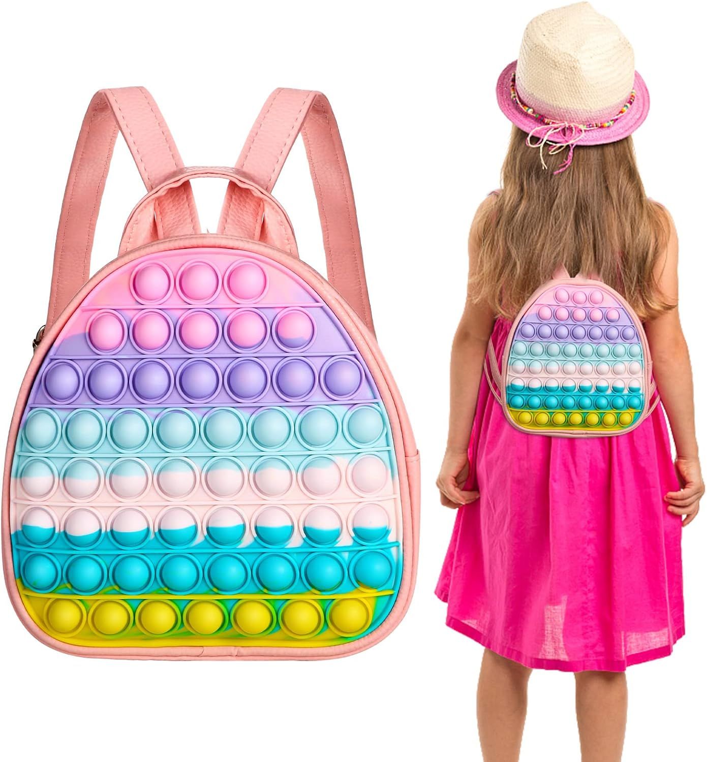 Vanblue Pop Backpack Purse for Girls School Fidget Pop Mini Backpack Purse Shoulder Bag Push Pop ... | Amazon (US)