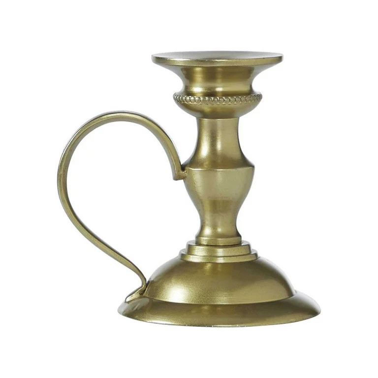 My Texas House Gold Metal Taper Candle Holder with Handle, 4.5" - Walmart.com | Walmart (US)