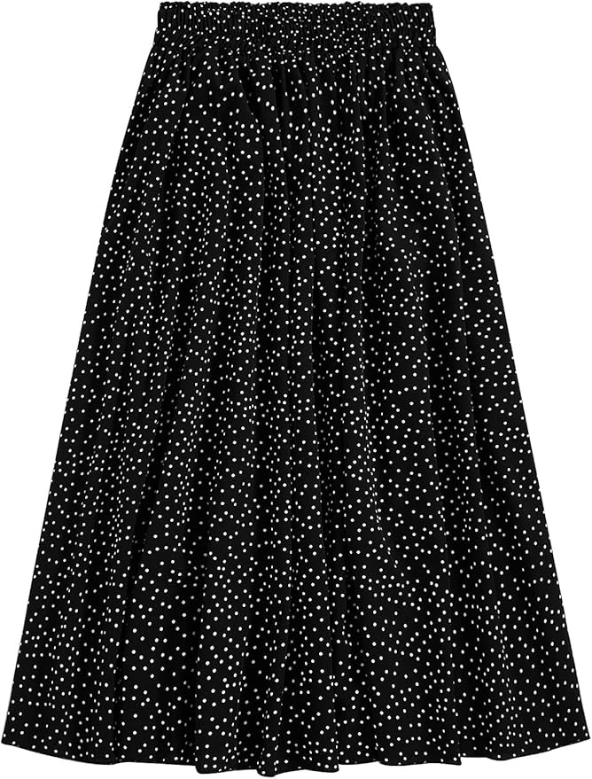Milumia Women's Vintage Dalmatian Print A Line High Waist Flare Flowy Midi Skirts | Amazon (US)
