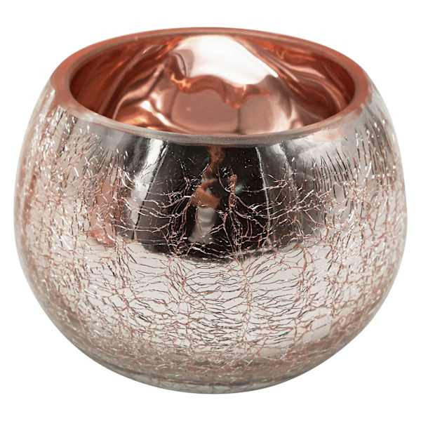 Crackle Glass Rope Candle Holder, 4" | At Home