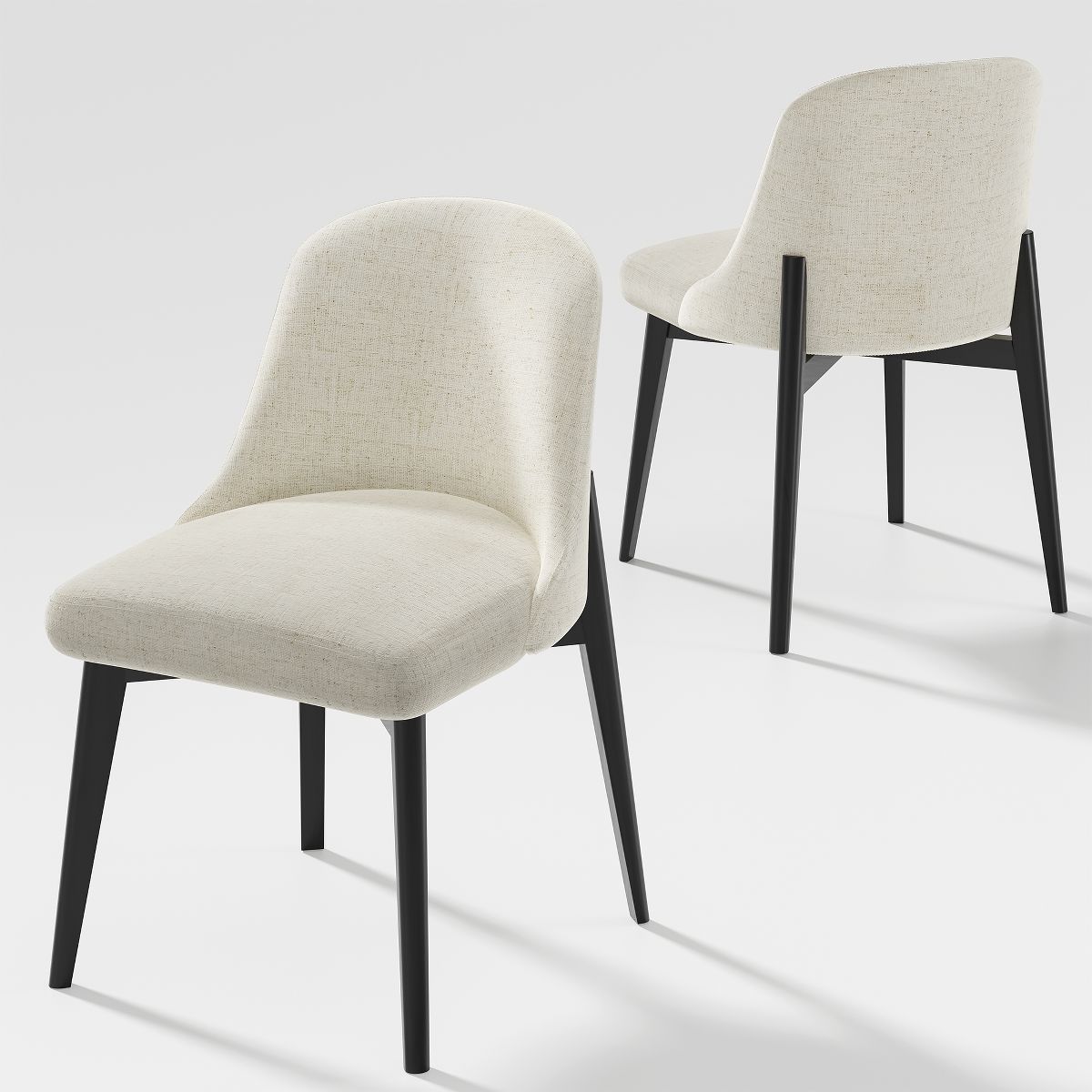 Neutypechic Modern Dining Chair with Upholstery and Wooden Legs (Set of 2) | Target