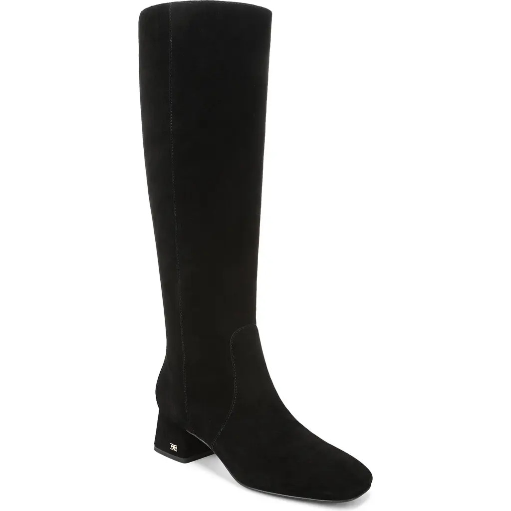 Sam Edelman Porter Knee High Boot in Black Suede at Nordstrom, Size 8 | Nordstrom
