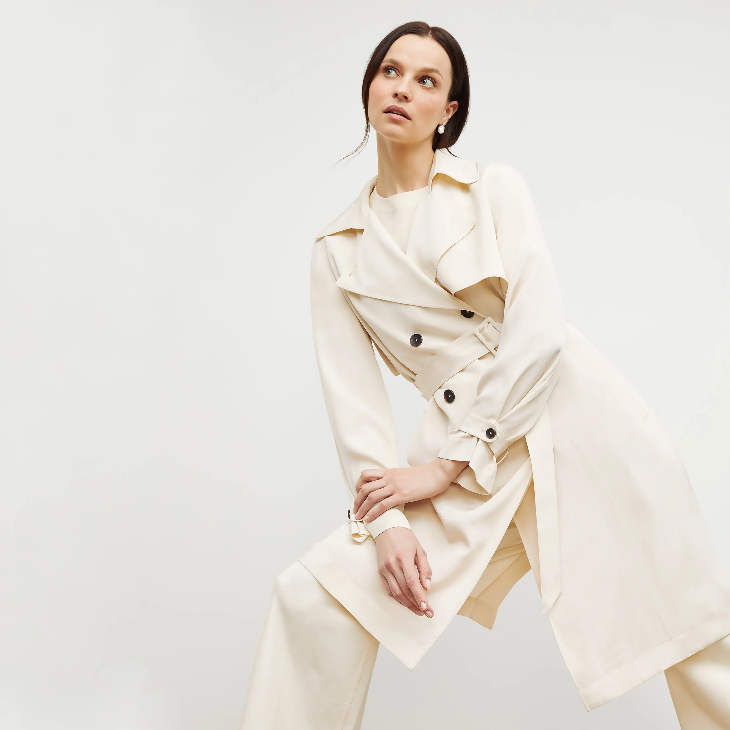 Jensen Trench - Silk :: Pearl | MM LaFleur