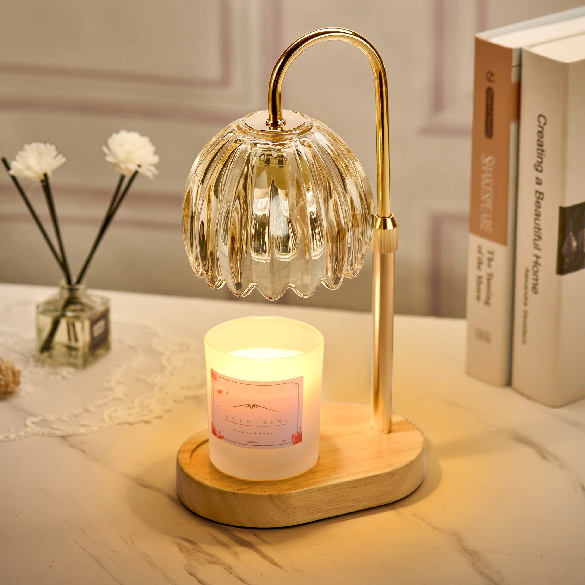 Candle Warmer Lamp with Timer Dimmer Adjustable Height for Home | Wayfair North America