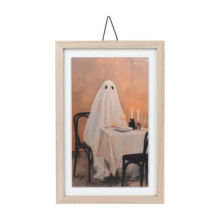 Ghostly Dinner Framed Wall Art, Multicolor, 8" x 12", Halloween by Way To Celebrate | Walmart (US)
