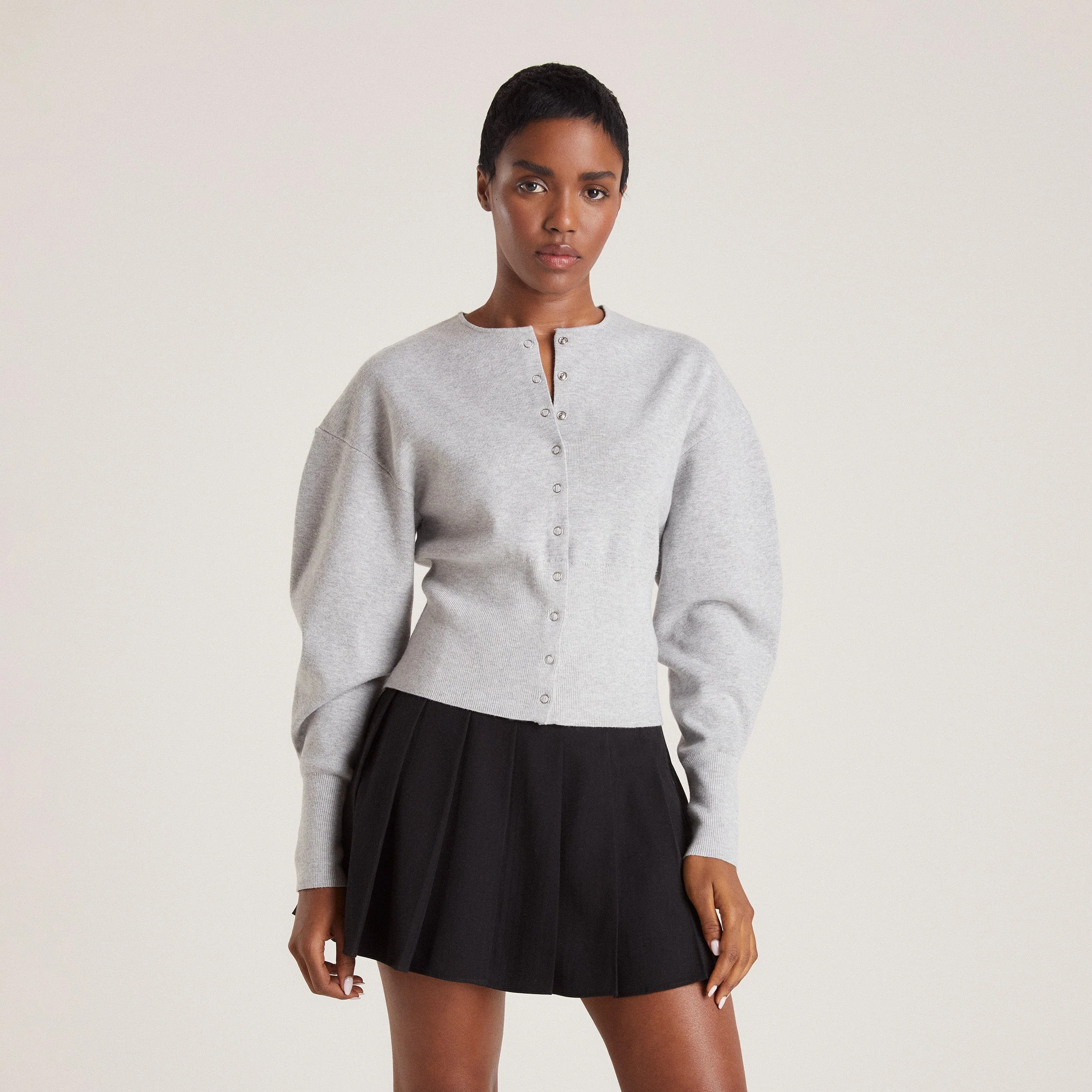 Fitted Cardigan - Light Grey | Lounge UK