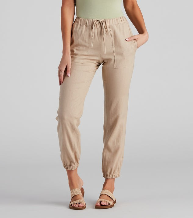 Seashore Stroll Drawstring Linen Joggers | Windsor Stores