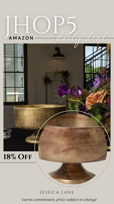 Amazon daily deal, save 18% on this beautiful gold decorative pedestal bowl. Amazon home, Amazon deal, gold bowl, decorative bowl, gold pedestal bowl, Amazon decor, home decor

#LTKHome #LTKSaleAlert #LTKStyleTip