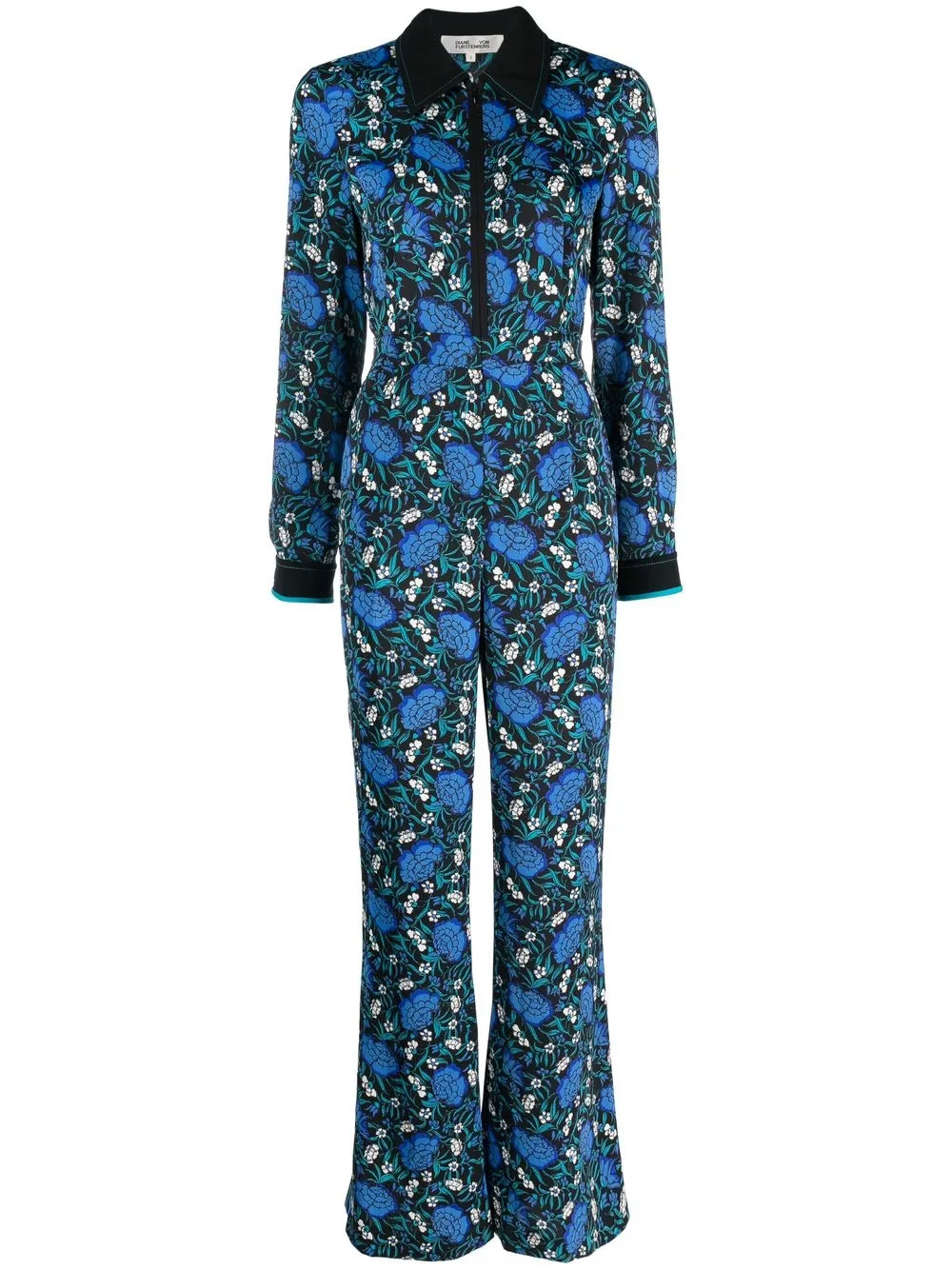 floral print long sleeve jumpsuit | Farfetch Global