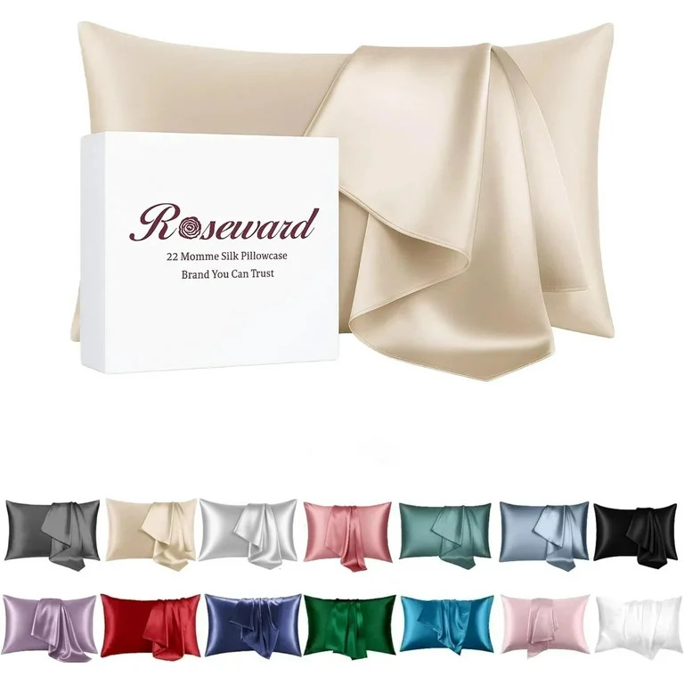 Premium Natural Mulberry Silk Pillowcase for Hair and Skin Made in USA, 22 Momme 6A Silk Pillow C... | Walmart (US)