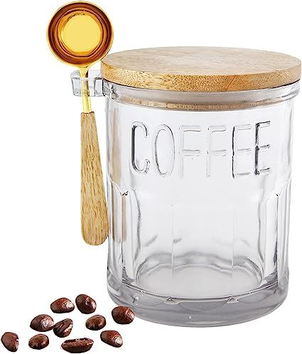 Mud Pie Glass Coffee Canister, Clear, 5.5" x 4.5" | Amazon (US)