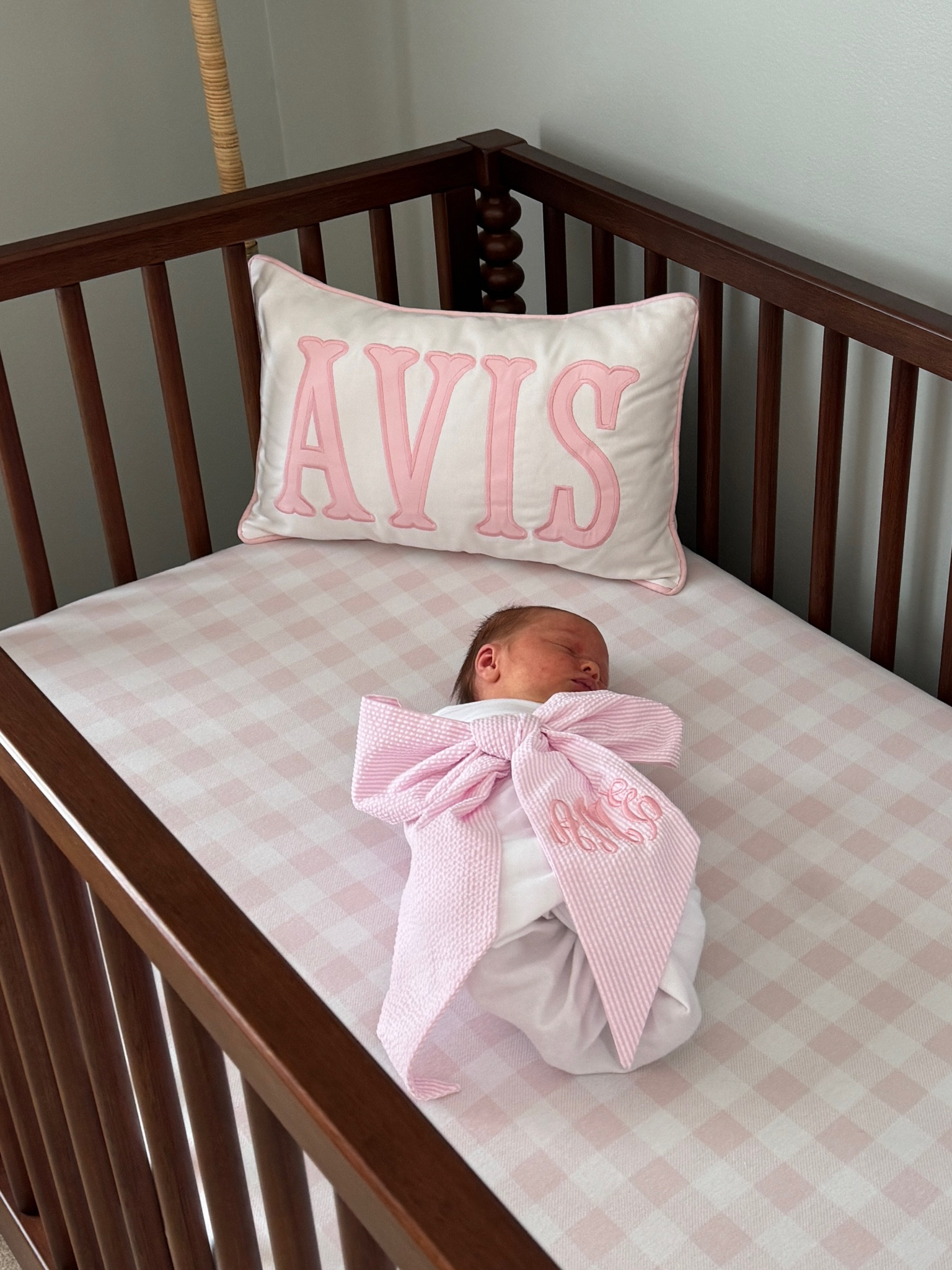 Nursery name pillow and bow swaddle!

#LTKBaby #LTKKids #LTKStyleTip