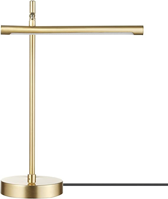 Globe Electric 52889 15" LED Integrated Desk Lamp, Matte Brass, 200 Lumens, Dimmer Rotary Switch,... | Amazon (US)