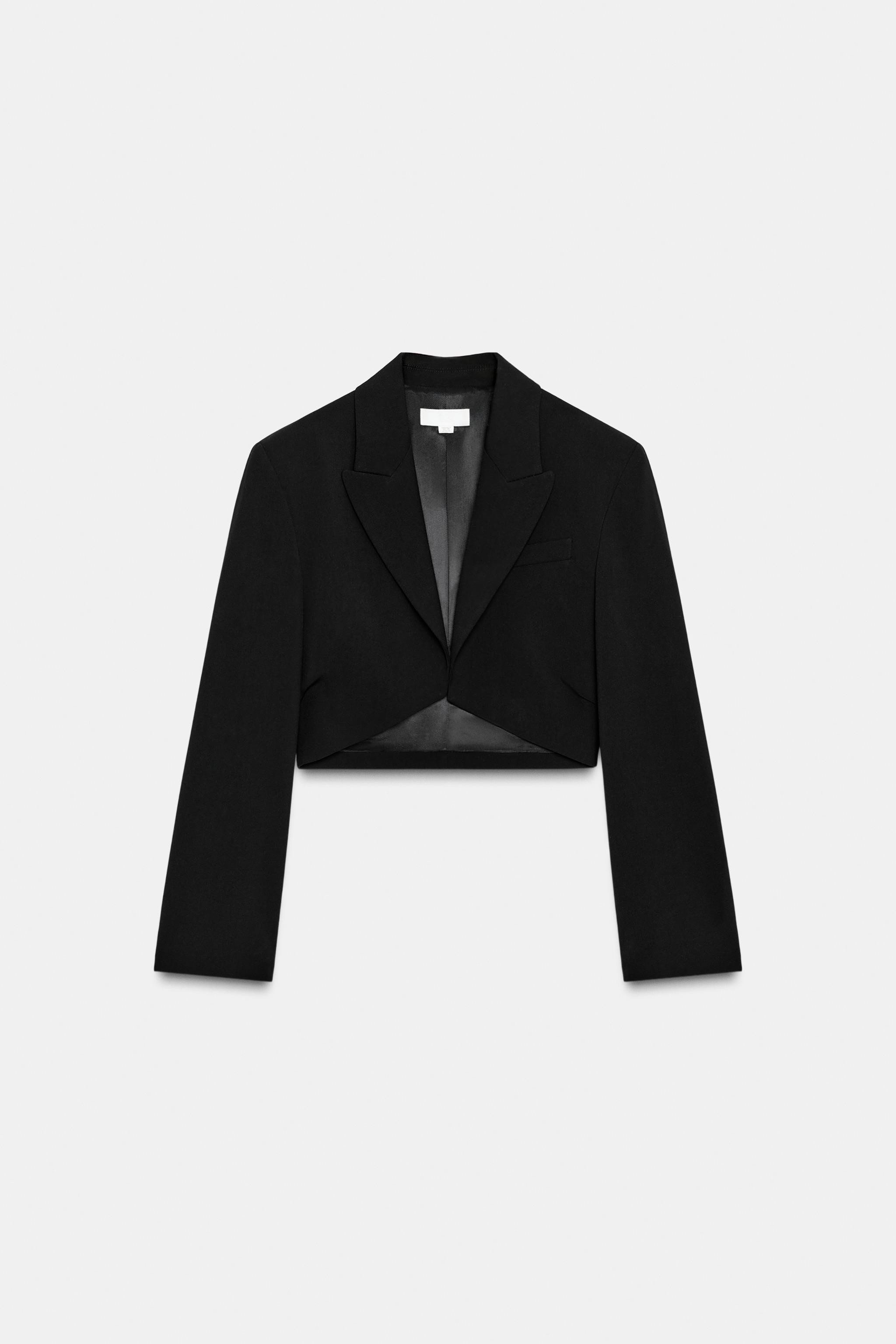 SHORT BLAZER WITH SHOULDER PADS AND PLEATS | Zara US